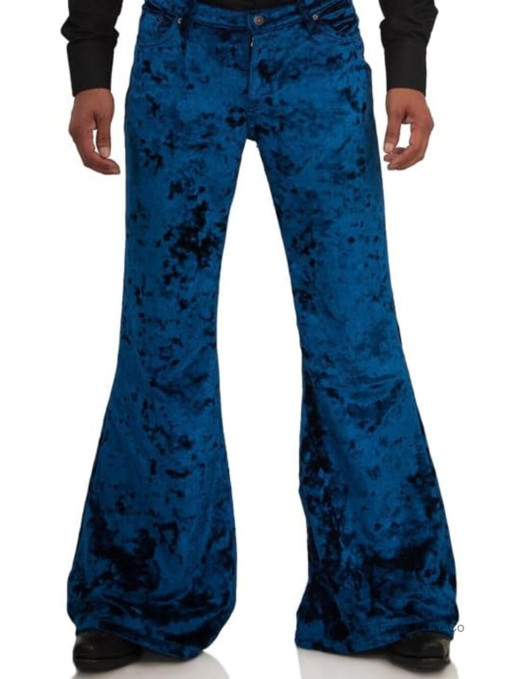 Men's Velvet Bell Bottom Pants 60s 70s Stretch Flared Retro Disco